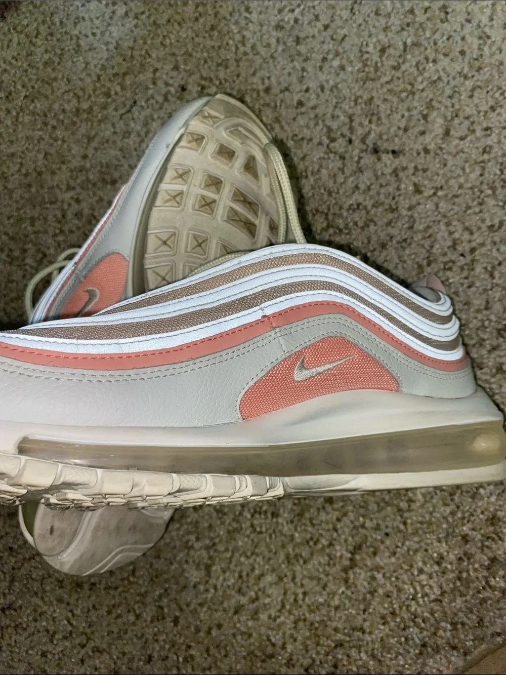 Nike Air Max 97 • Bleached Coral • Tan Mesh • Sneakers • Size 9 Women’s